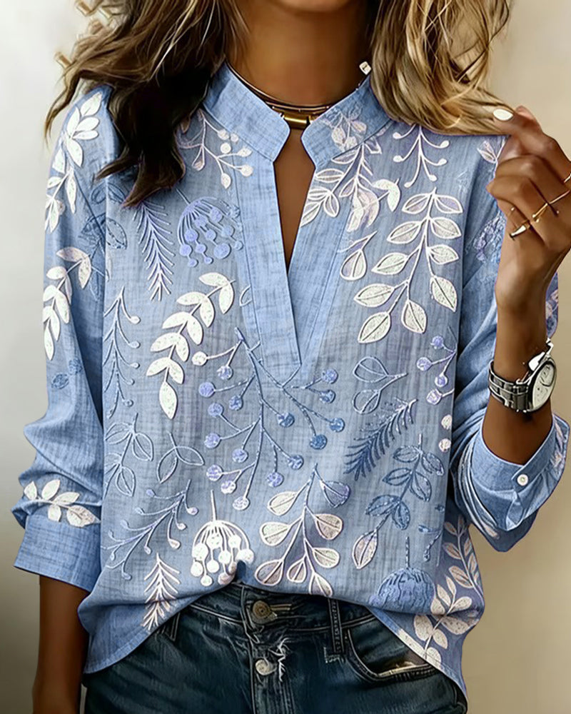 Eleni | Blouse à imprimé floral et col montant