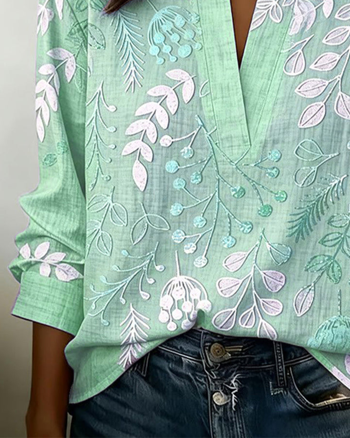Eleni | Blouse à imprimé floral et col montant