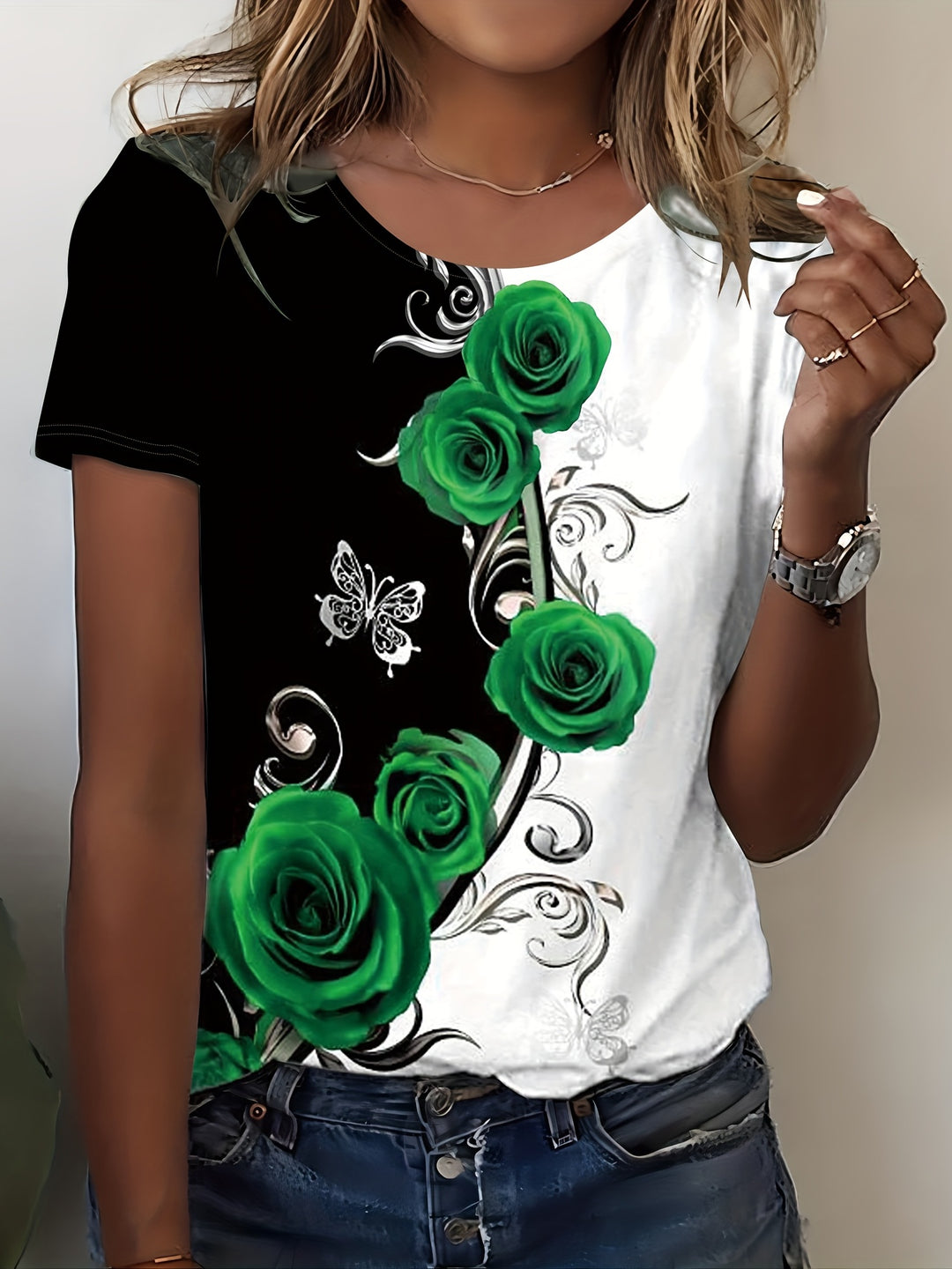 Sela | T-shirt Fleurs Confortable