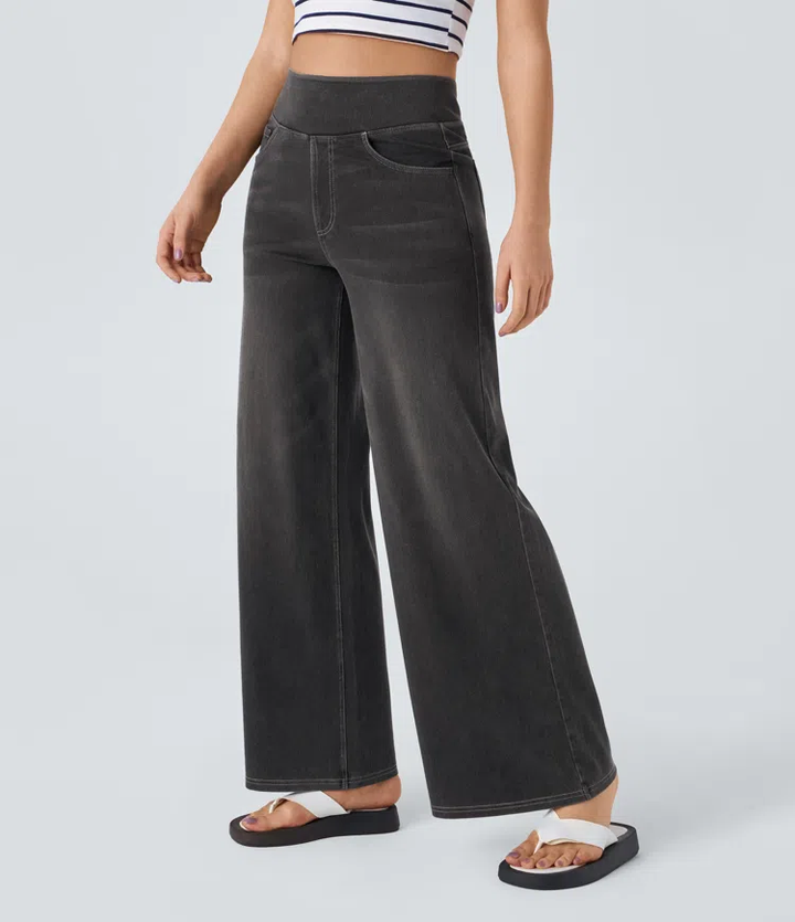 Solène – Jean à jambe large, coupe décontractée