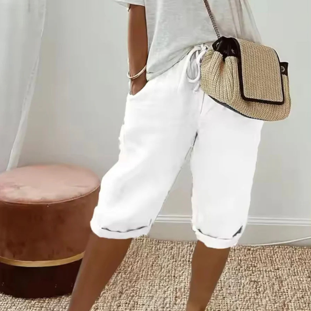 Fenlorn™ | Shorts Capri en Lin avec Cordon de Serrage