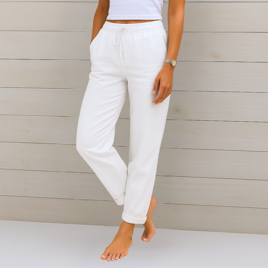 Allison – Pantalon de tailleur en coton-lin de luxe