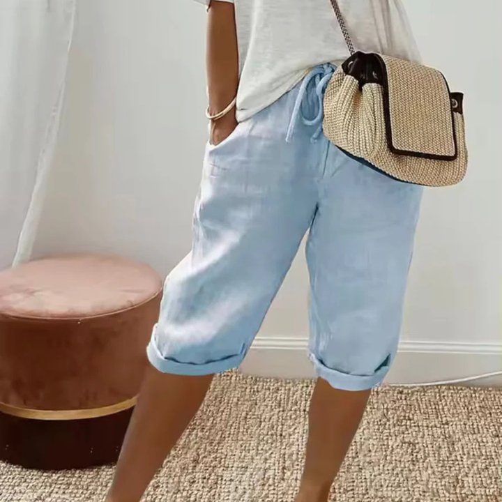 Fenlorn™ | Shorts Capri en Lin avec Cordon de Serrage