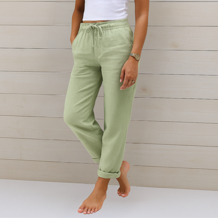 Allison – Pantalon de tailleur en coton-lin de luxe