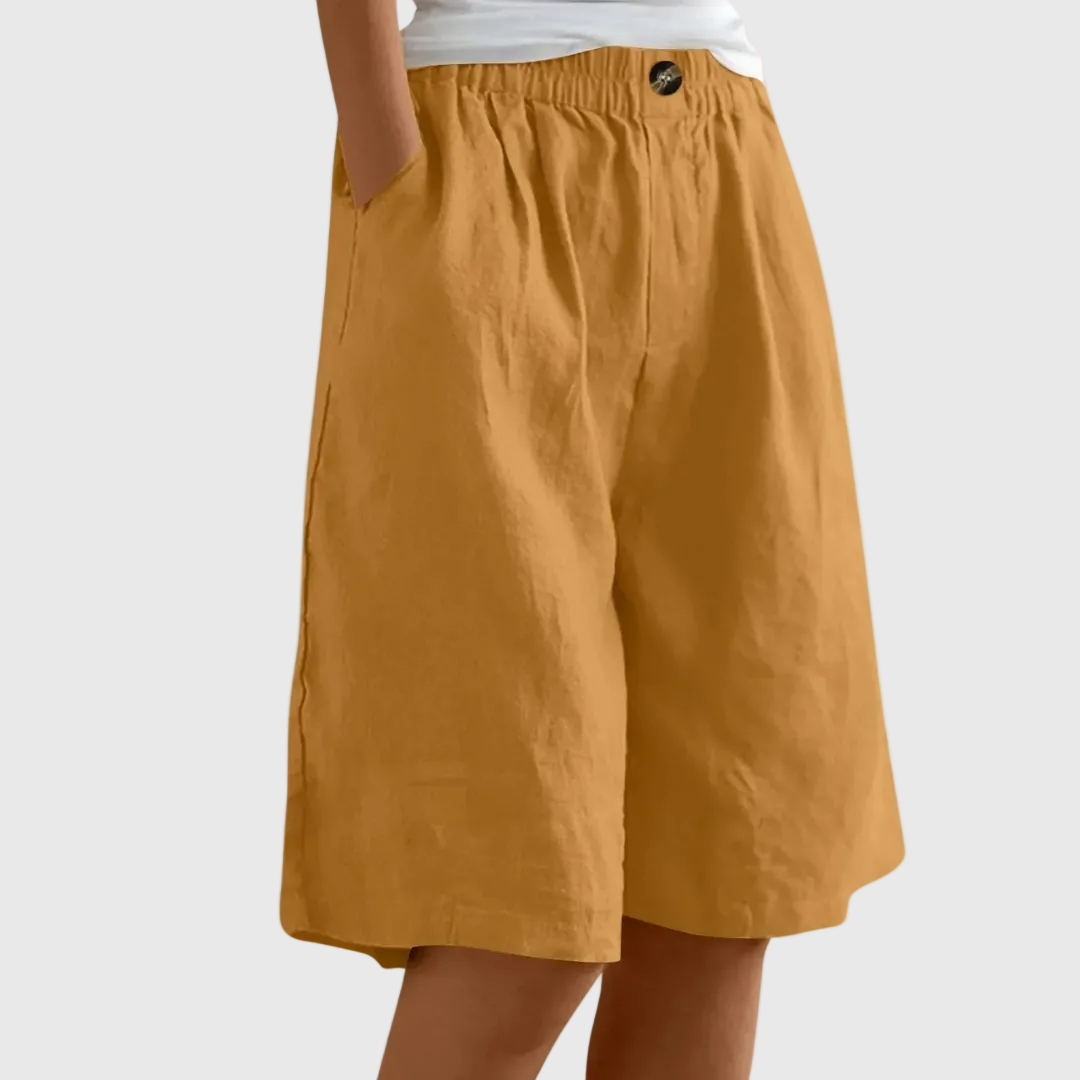 Miley | Shorts en Coton-Lin Élégants