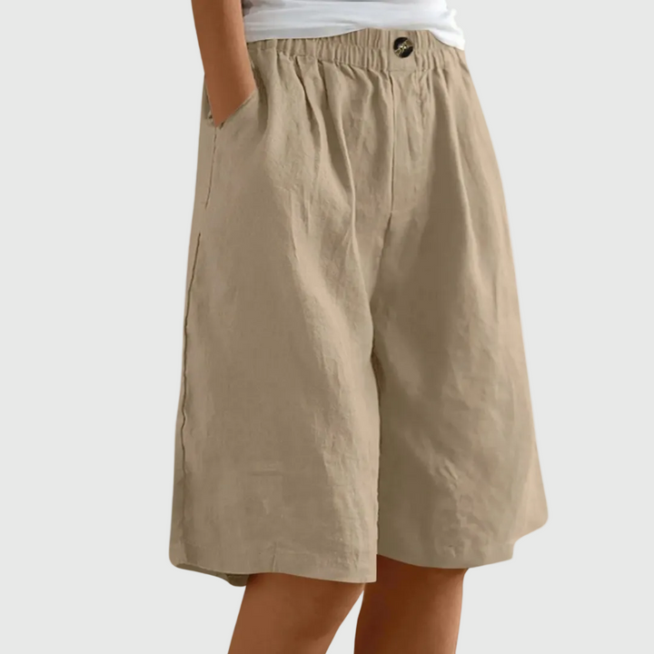Miley | Shorts en Coton-Lin Élégants
