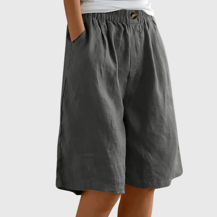 Miley | Shorts en Coton-Lin Élégants