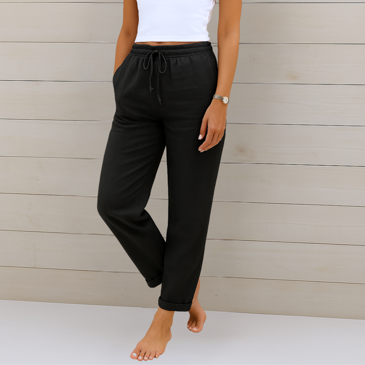 Allison – Pantalon de tailleur en coton-lin de luxe
