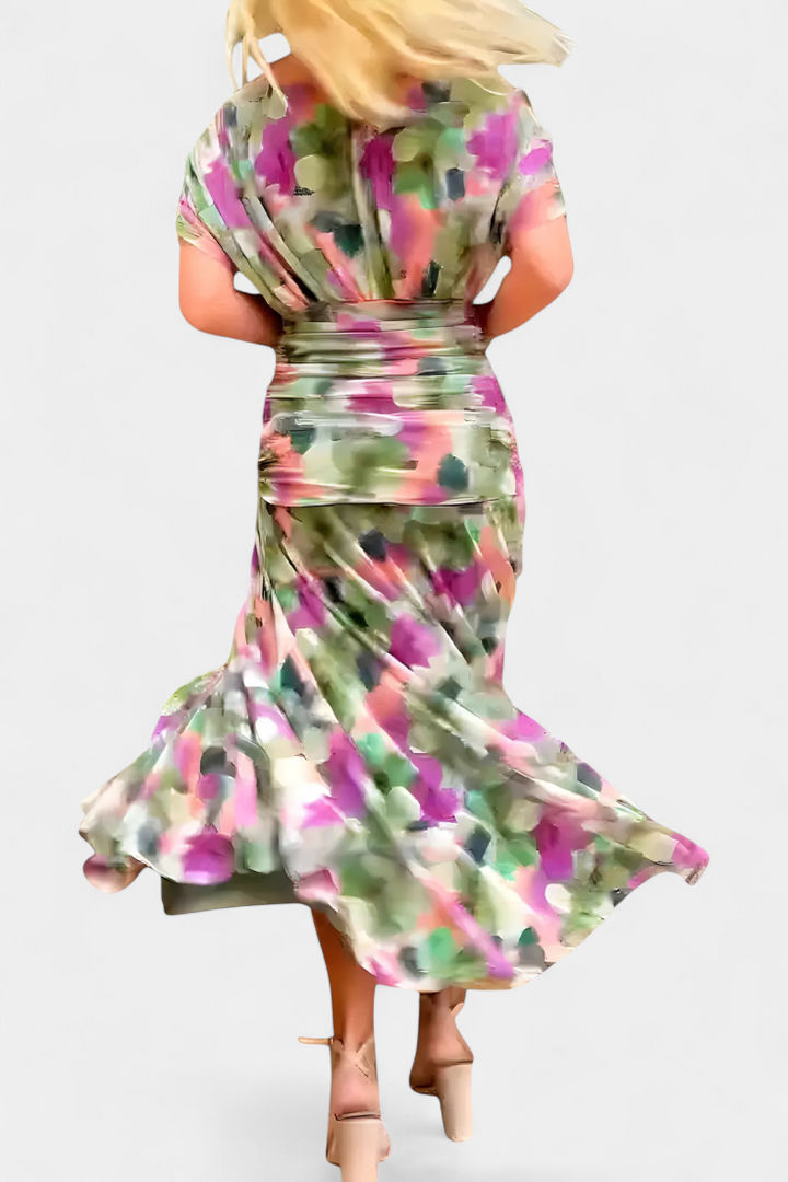 ABIGAIL | ROBE LONGUE À COL EN V FLORAL