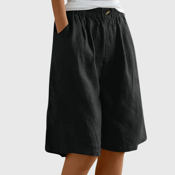 Miley | Shorts en Coton-Lin Élégants