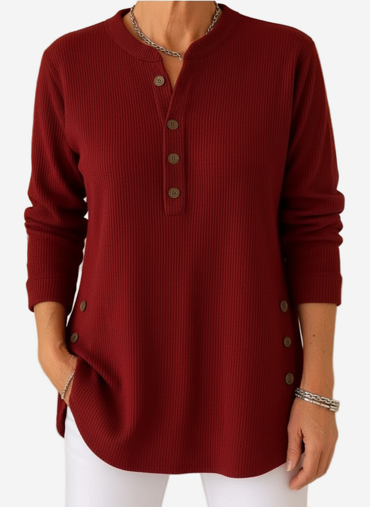 Harperly – Pull Tricot Uni à Manches Longues