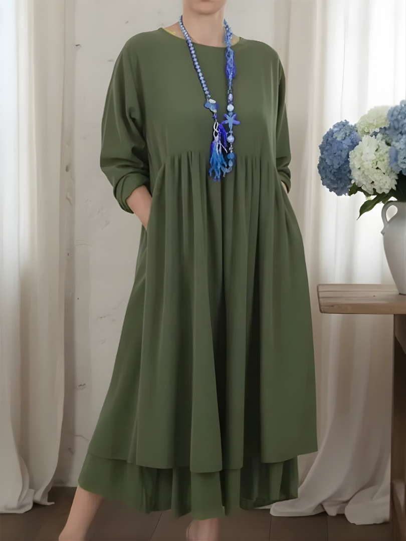 Valessa™ | Robe Midi à Ourlet Double