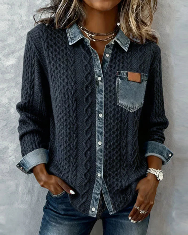Simone™ | Chemise en Patchwork Denim