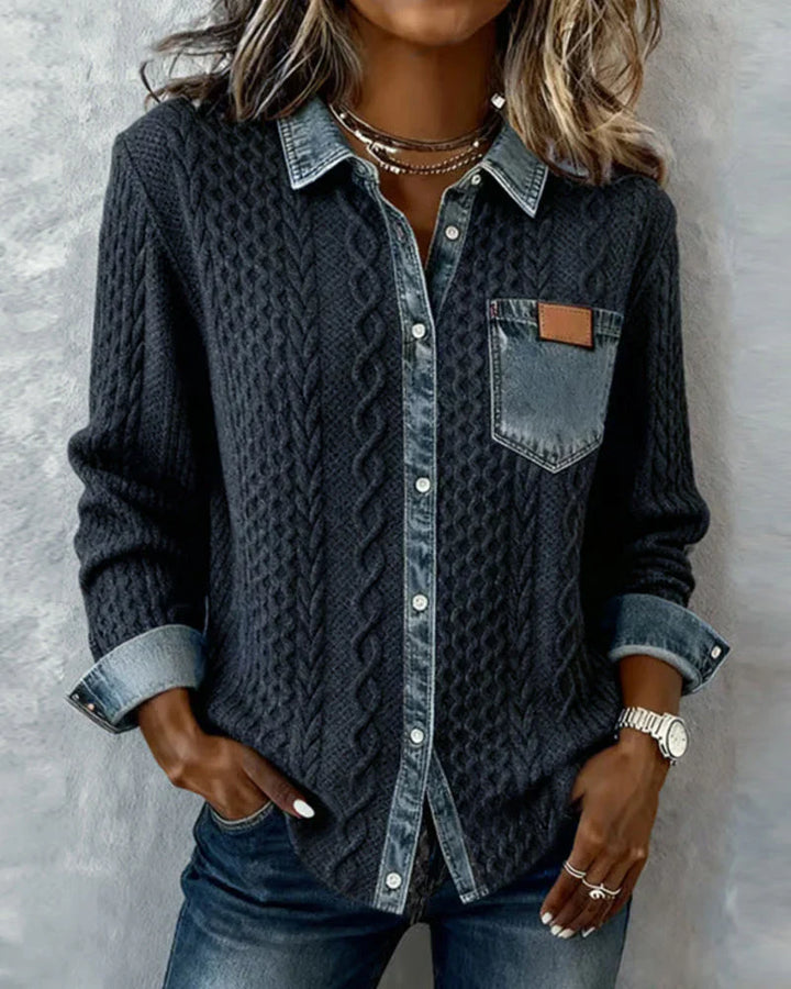 Simone™ | Chemise en Patchwork Denim