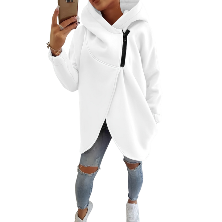 VANIA™ - Sweat à capuche à zip demi-ouvert grande taille
