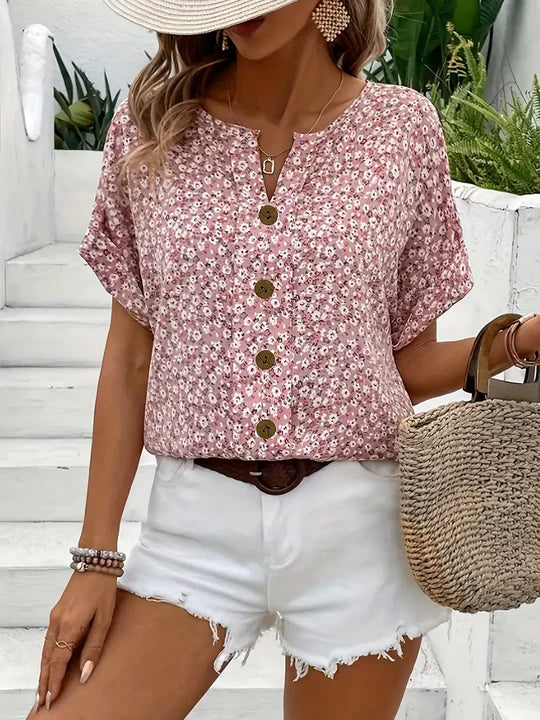 Verna™ | Élégante Blouse à Motif Florall