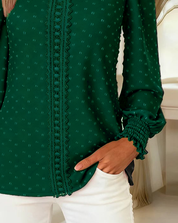 Amy | Blouse à col rond avec manches bouffantes