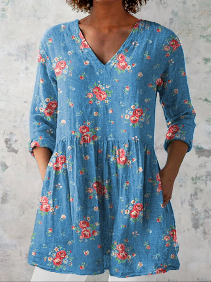 Mabel | Long V-Neck Top