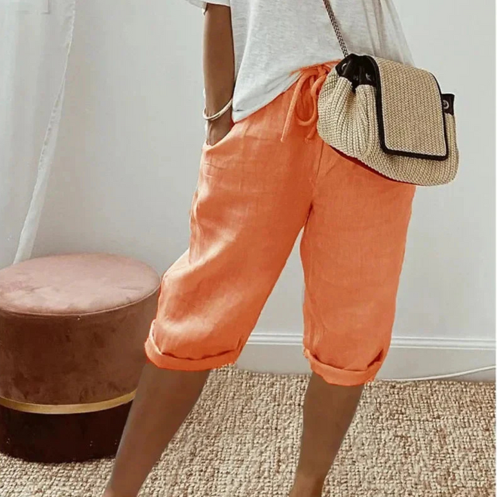 Fenlorn™ | Shorts Capri en Lin avec Cordon de Serrage