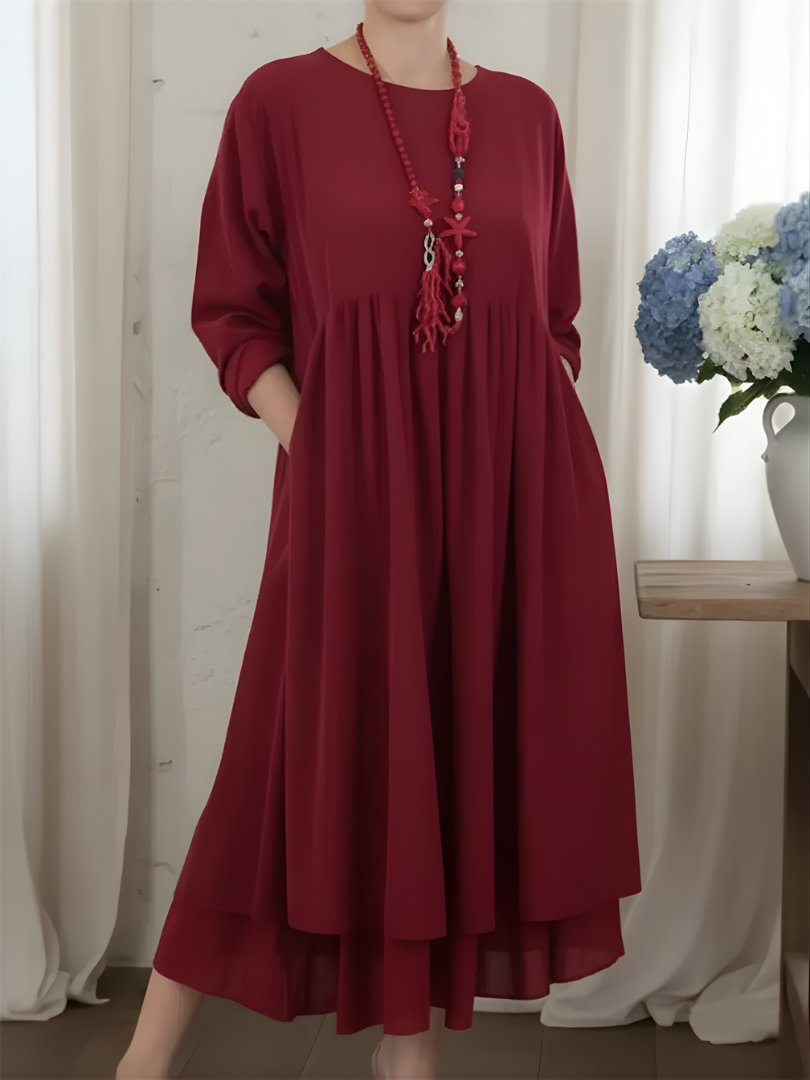 Valessa™ | Robe Midi à Ourlet Double