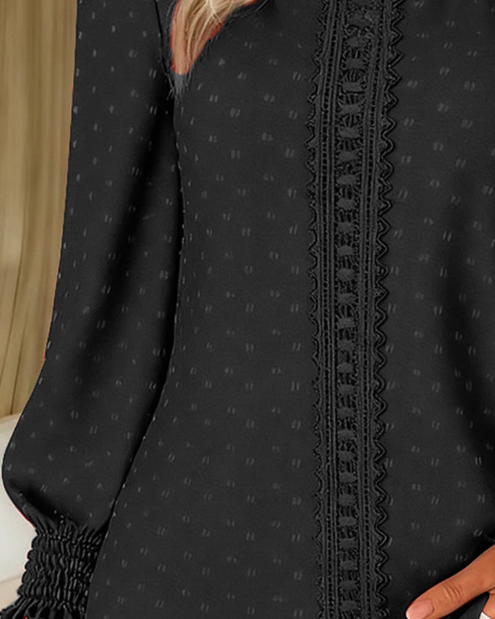 Amy | Blouse à col rond avec manches bouffantes