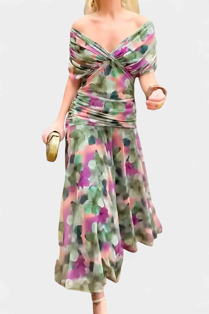 ABIGAIL | ROBE LONGUE À COL EN V FLORAL