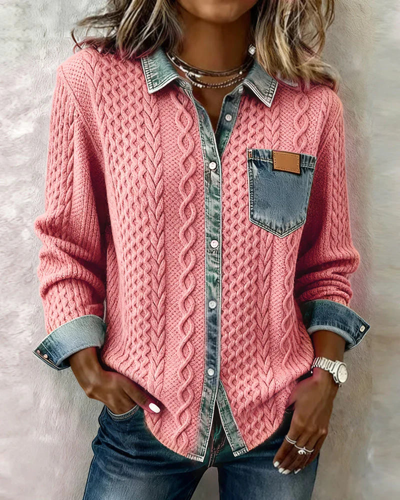 Simone™ | Chemise en Patchwork Denim