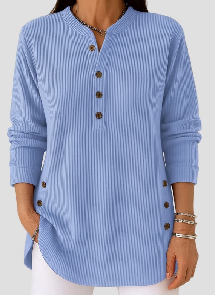 Harperly – Pull Tricot Uni à Manches Longues