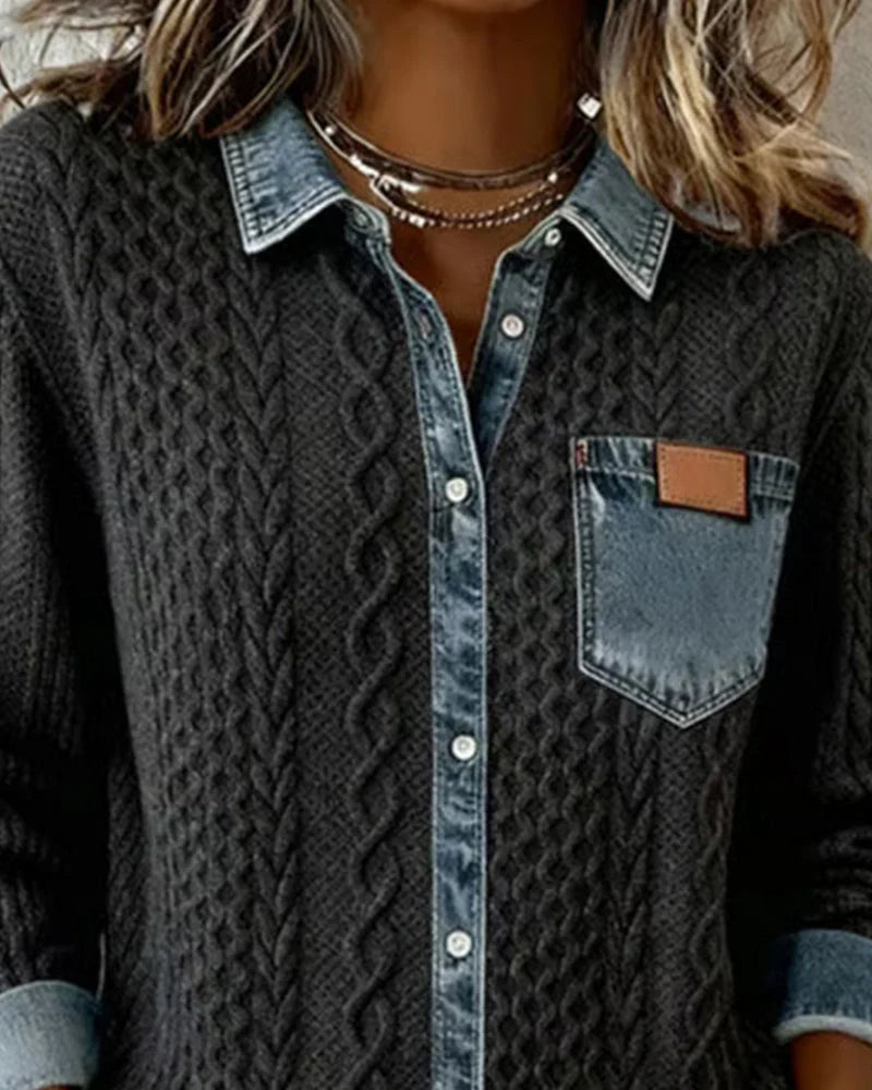 Simone™ | Chemise en Patchwork Denim