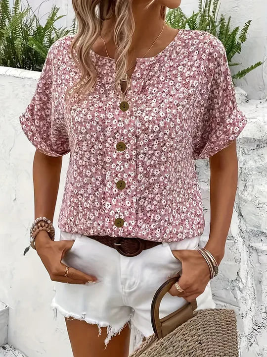 Verna™ | Élégante Blouse à Motif Florall
