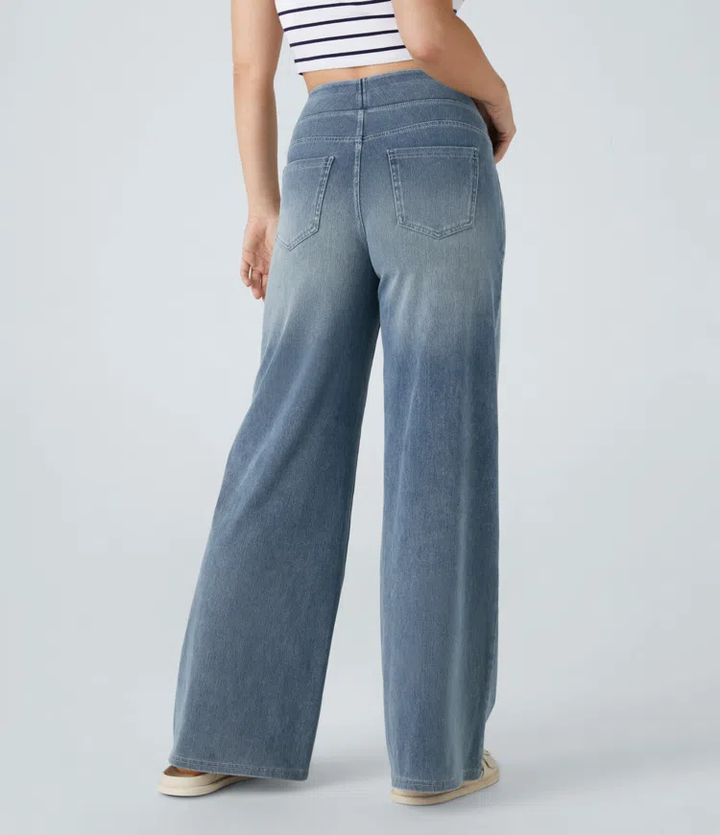 Solène – Jean à jambe large, coupe décontractée
