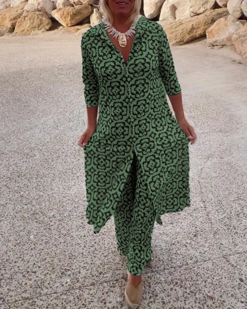 Annalise™ | Élégant Ensemble Imprimé