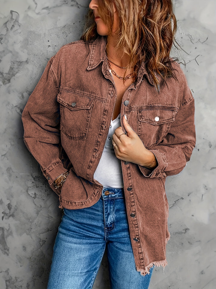 Elena | Veste en denim vintage de printemps