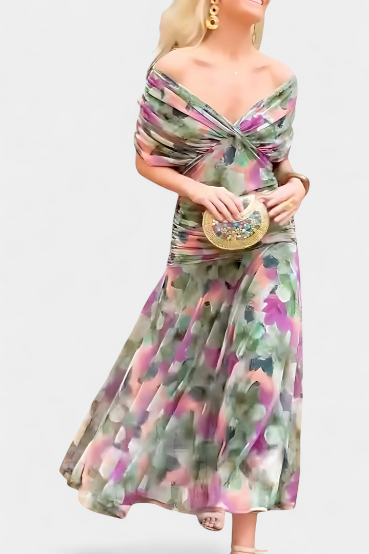 ABIGAIL | ROBE LONGUE À COL EN V FLORAL