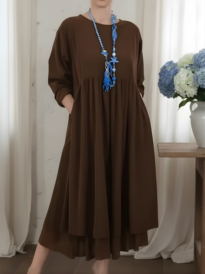 Valessa™ | Robe Midi à Ourlet Double