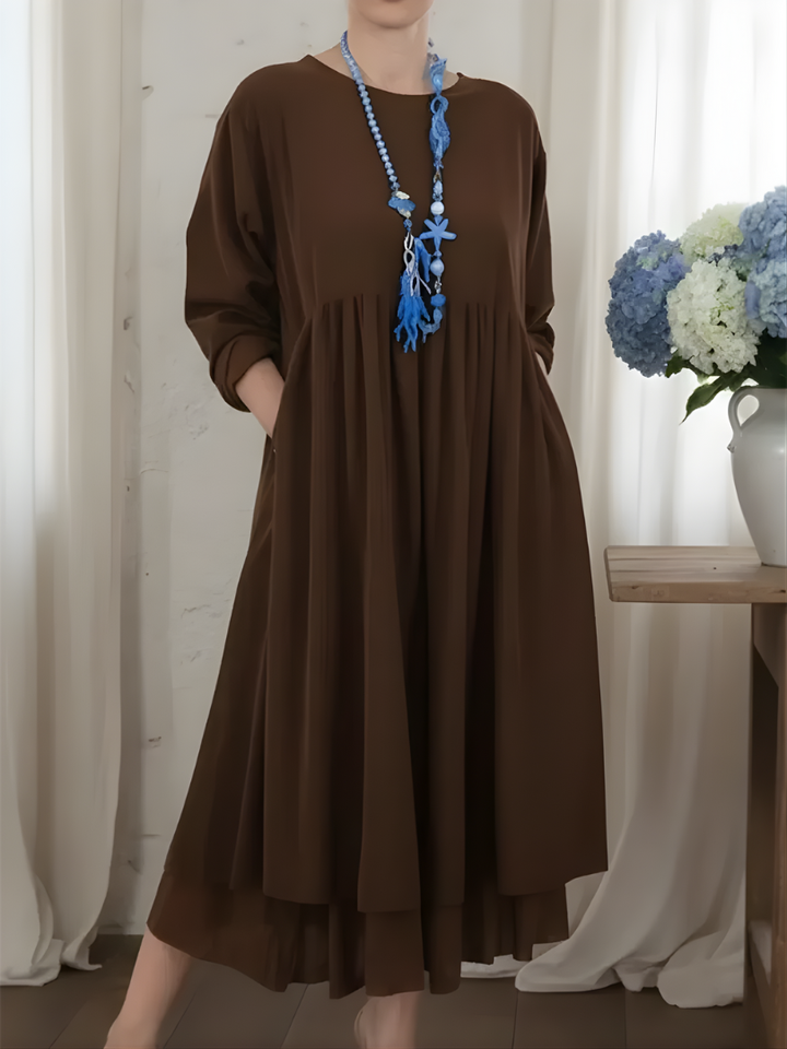 Valessa™ | Robe Midi à Ourlet Double
