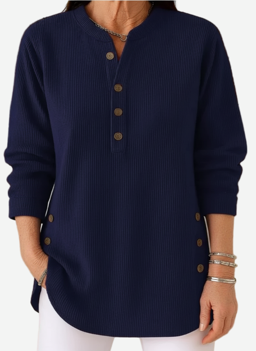 Harperly – Pull Tricot Uni à Manches Longues
