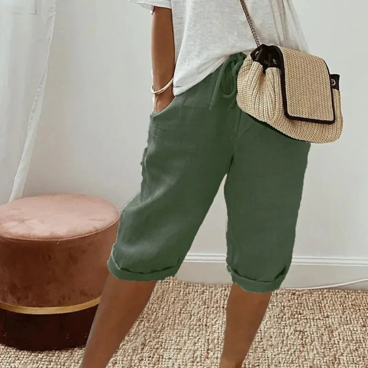 Fenlorn™ | Shorts Capri en Lin avec Cordon de Serrage