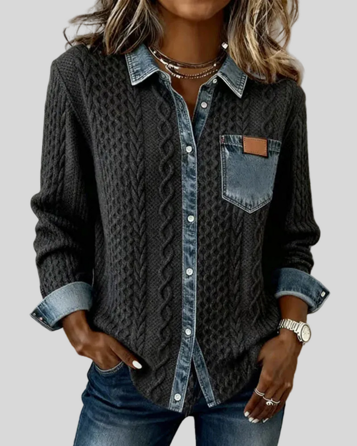 Simone™ | Chemise en Patchwork Denim