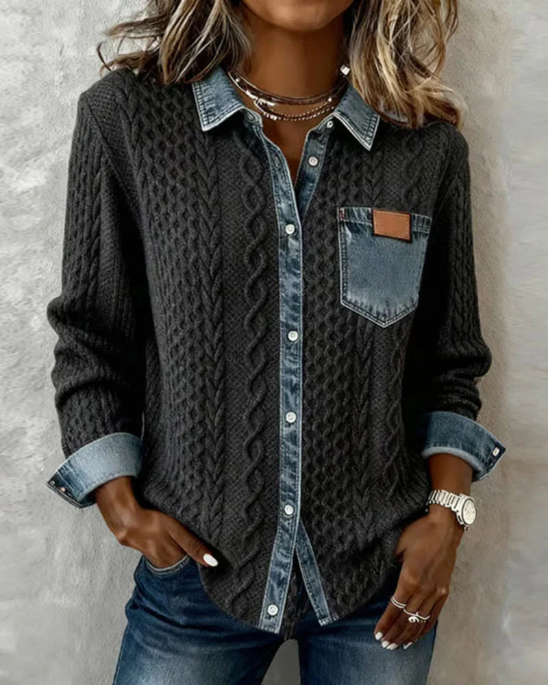 Simone™ | Chemise en Patchwork Denim