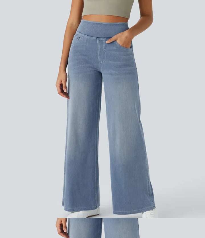Solène – Jean à jambe large, coupe décontractée