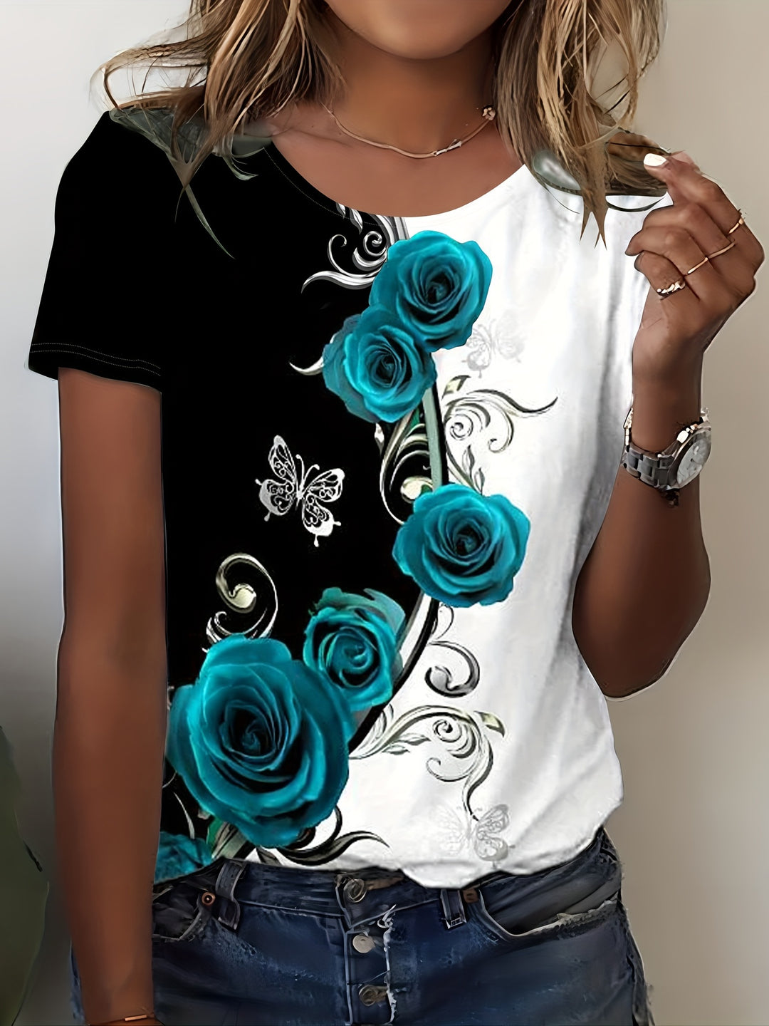 Sela | T-shirt Fleurs Confortable