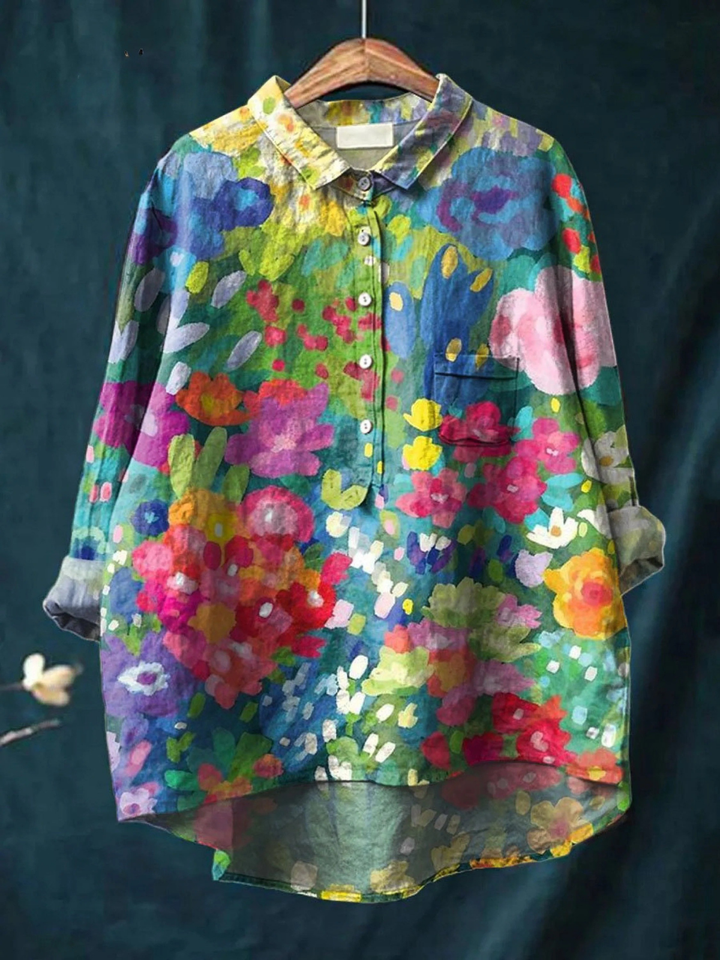 Jasimne | Chemise Vintage à Fleurs Décontractée pour Femmes