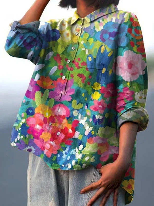 Jasimne | Chemise Vintage à Fleurs Décontractée pour Femmes