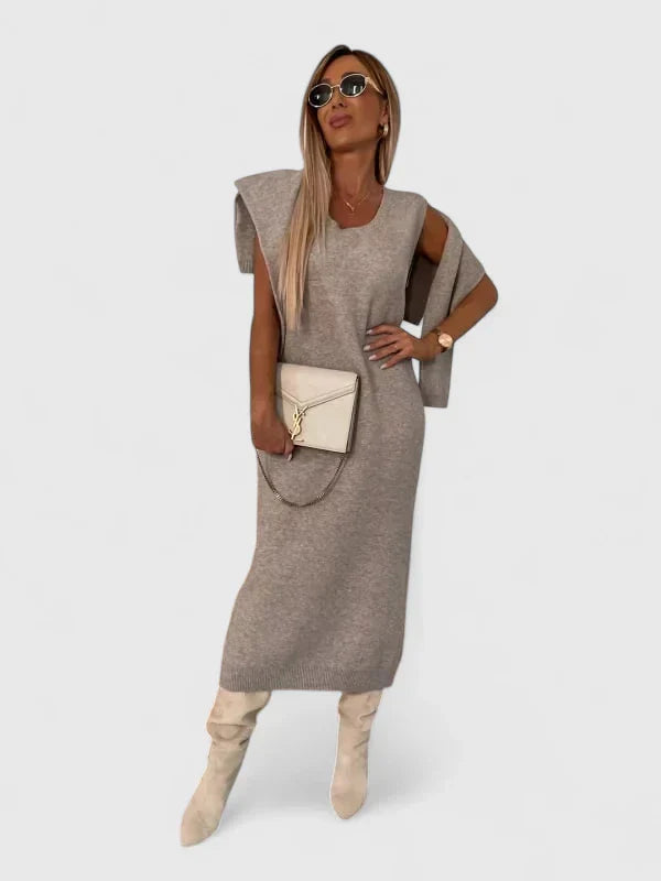 Chrystahl | Ensemble Chic : Robe Élégante et Pull à Col Roulé