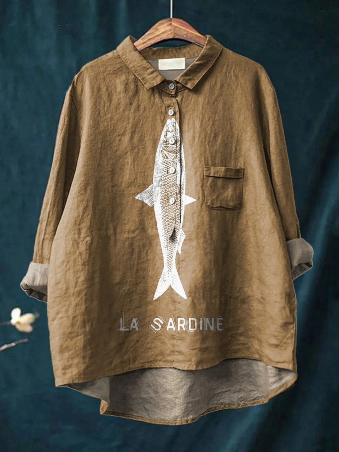 Faye | Chemise décontractée à motif de sardines pour femmes