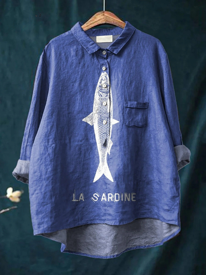 Faye | Chemise décontractée à motif de sardines pour femmes
