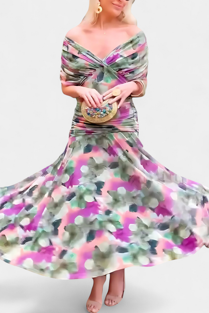 ABIGAIL | ROBE LONGUE À COL EN V FLORAL