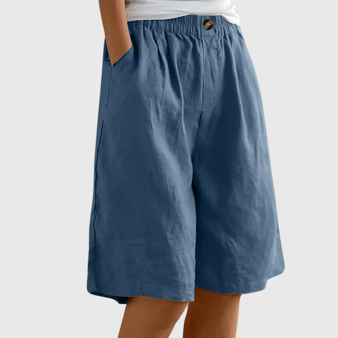Miley | Shorts en Coton-Lin Élégants