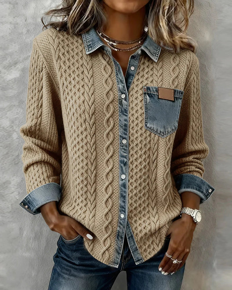 Simone™ | Chemise en Patchwork Denim